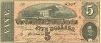 Gallery image for Confederate States of America p67: 5 Dollars from 1864